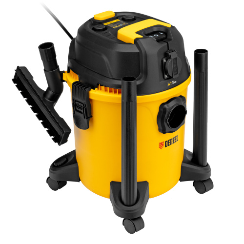 Пылесос строительный RVC20, 1400 Вт, бак 20 л, шланг 3 м, розетка с автосинхр. Denzel по ценам производителя в Челябинске с доставкой по всей России