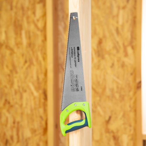 Ножовка по дереву "Зубец", 400 мм, 7-8 TPI, каленый зуб 2D, двухкомпонентная рукоятка Сибртех по ценам производителя в Челябинске с доставкой по всей России