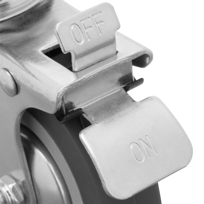 Колесо поворотное с тормозом D 75 мм, крепление  платформенное Сибртех по ценам производителя в Челябинске с доставкой по всей России