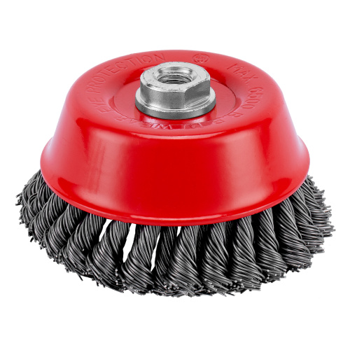 Щетка для УШМ, 125 мм, М14, "чашка", двухрядная, крученая проволока 0.8 мм Matrix по ценам производителя в Челябинске с доставкой по всей России