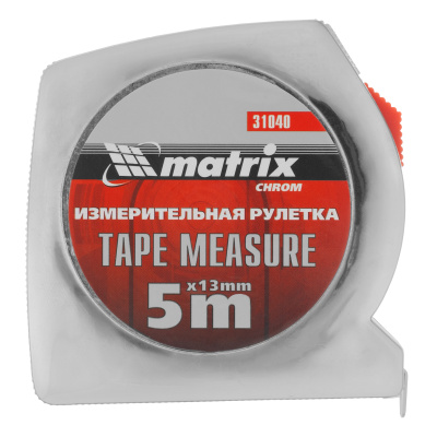 Рулетка Chrom,5 м x 13 мм,хромированный корпус Matrix по ценам производителя в Челябинске с доставкой по всей России