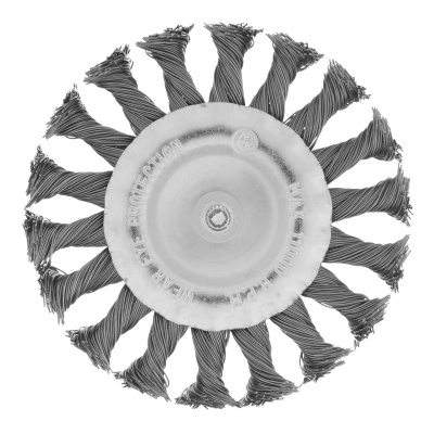 Щетка для дрели, 100 мм, плоская со шпилькой, крученая металлическая проволока Matrix по ценам производителя в Челябинске с доставкой по всей России
