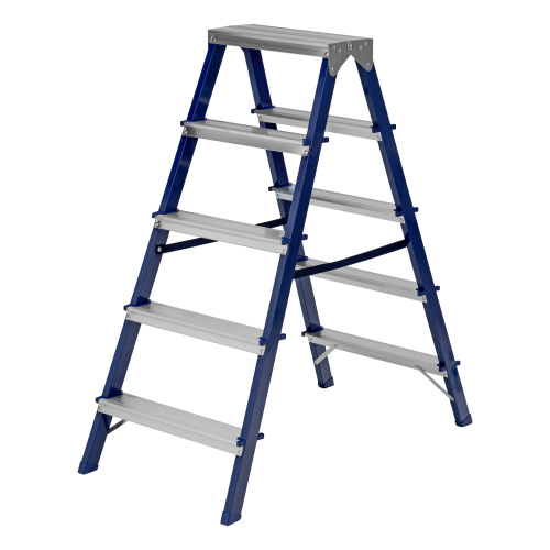 Стремянка двусторонняя 5 ступеней, стальная, Сибртех по ценам производителя в Челябинске с доставкой по всей России