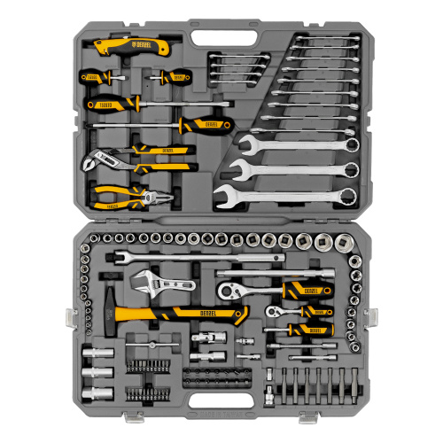 Набор инструментов, 1/2", 1/4", CrV, S2, пластиковый кейс, 122 предмета Denzel по ценам производителя в Челябинске с доставкой по всей России