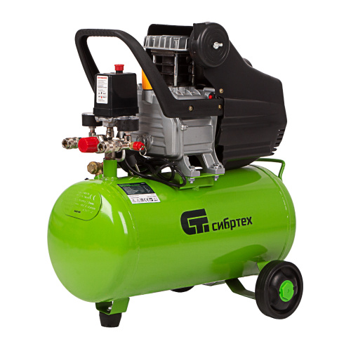 Компрессор воздушный КК-1500/24, 1.5 кВт, 198 л/мин, 24 л, прямой привод, масляный Сибртех по ценам производителя в Челябинске с доставкой по всей России