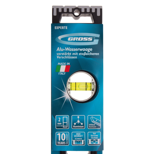 Уровень алюминиевый, 600 мм, усиленный с ударопрочными заглушками, рукоятки, 3 глазка Gross по ценам производителя в Челябинске с доставкой по всей России