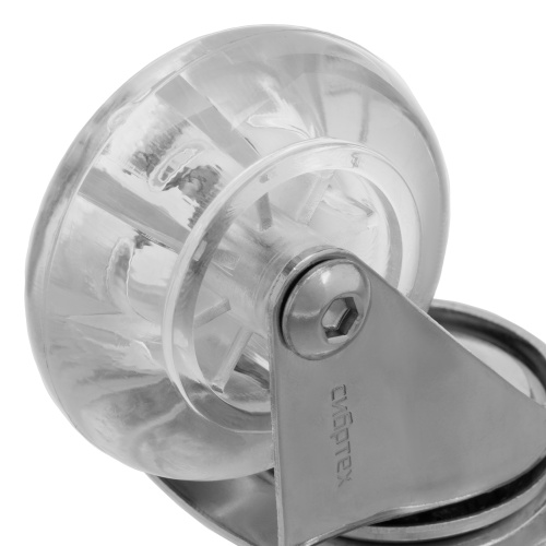 Колесо ПУ прозрачное поворотное d-50 мм, крепление платформенное Сибртех по ценам производителя в Челябинске с доставкой по всей России