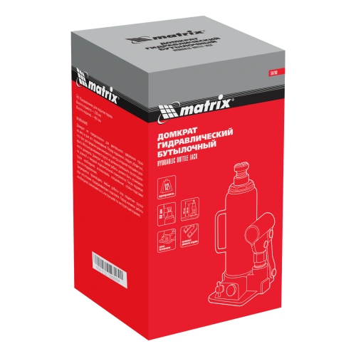 Домкрат гидравлический бутылочный, 12 т, h подъема 230-465 мм Matrix по ценам производителя в Челябинске с доставкой по всей России