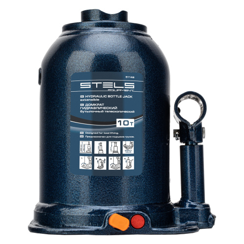 Домкрат гидравлический бутылочный телескопический, 10 т, подъем 180-450 мм Stels по ценам производителя в Челябинске с доставкой по всей России