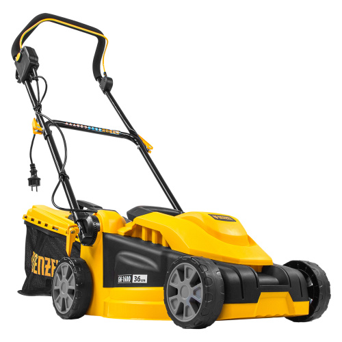 Газонокосилка электрическая GM-1600, 1600 Вт, ширина 36 см, 3 уровя, травосборник 35 л. Denzel по ценам производителя в Челябинске с доставкой по всей России