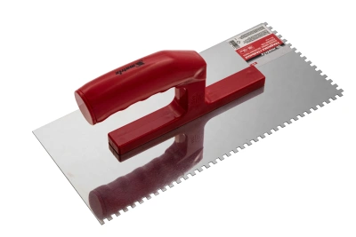 Гладилка из нержавеющей стали, 280 х 130 мм, зеркальная полировка, пластмассовая ручка, зуб 4 х 4 мм Matrix по ценам производителя в Челябинске с доставкой по всей России