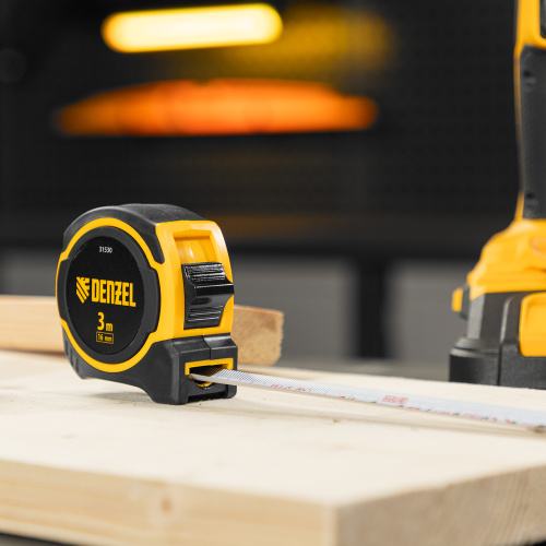 Рулетка 3м х 16мм, двухкомп. корпус, магнитный обрезиненный зацеп Denzel по ценам производителя в Челябинске с доставкой по всей России