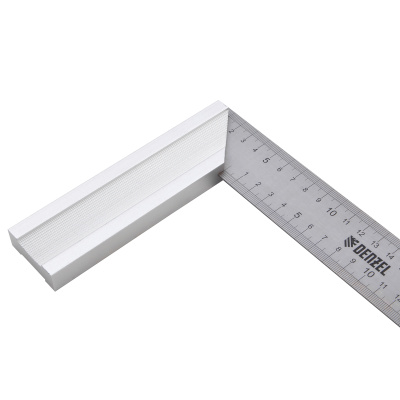 Угольник стальной 250 мм, нержавеющая сталь, градуировка, алюминиевое основание Denzel по ценам производителя в Челябинске с доставкой по всей России