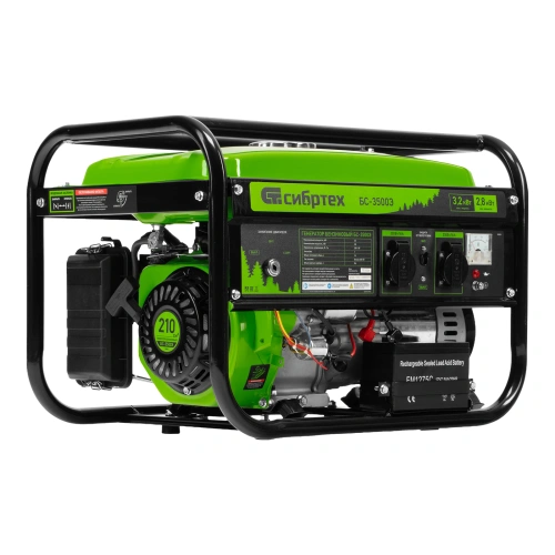 Генератор бензиновый БС-3500Э, 3.2 кВт, 230В, 4-х тактный, 15 л, электростартер Сибртех по ценам производителя в Челябинске с доставкой по всей России