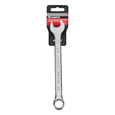 Ключ комбинированный, 17 мм, CrV, полированный хром Matrix по ценам производителя в Челябинске с доставкой по всей России