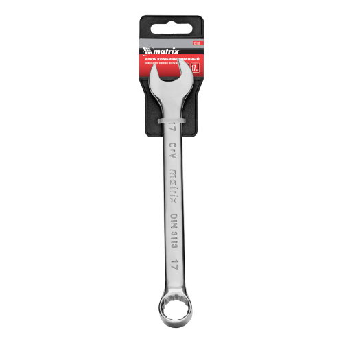 Ключ комбинированный, 17 мм, CrV, полированный хром Matrix по ценам производителя в Челябинске с доставкой по всей России
