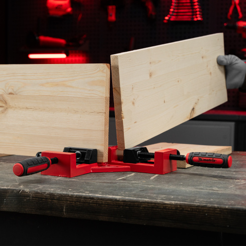 Струбцина угловая, быстрозажимная, 65/65 мм, двухкомпонентные обрезиненные рукоятки Matrix по ценам производителя в Челябинске с доставкой по всей России