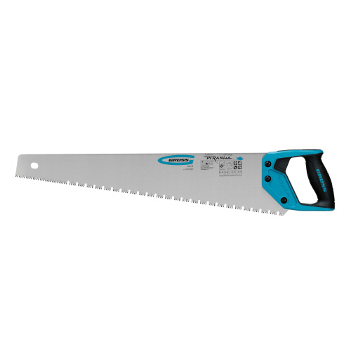 Ножовка по дереву "Piranha", 550 мм, сегментное строение рабочей кромки, 7-8 TPI, зуб-3D, двухкомпонентная рукоятка Gross по ценам производителя в Челябинске с доставкой по всей России