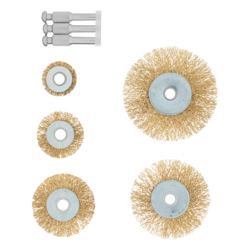 Набор щеток для дрели, 5 шт, 5 плоских 25-38-50-63-75 мм, со шпильками, металлические Matrix по ценам производителя в Челябинске с доставкой по всей России