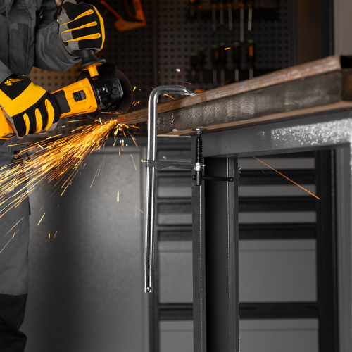 Струбцина F-образная, 80x300мм, кованая Denzel по ценам производителя в Челябинске с доставкой по всей России