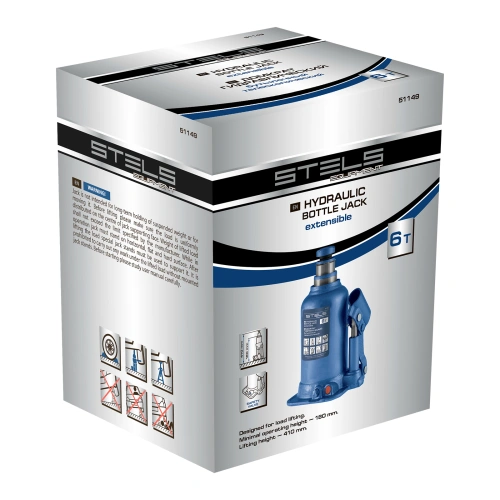 Домкрат гидравлический бутылочный телескопический, 6 т, подъем 180-410 мм Stels по ценам производителя в Челябинске с доставкой по всей России