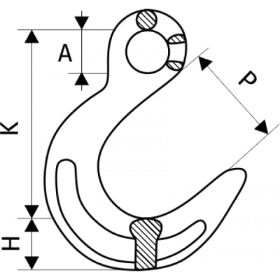 Крюк с широким зевом 8,2 т, размер 5/8 по ценам производителя в Челябинске с доставкой по всей России