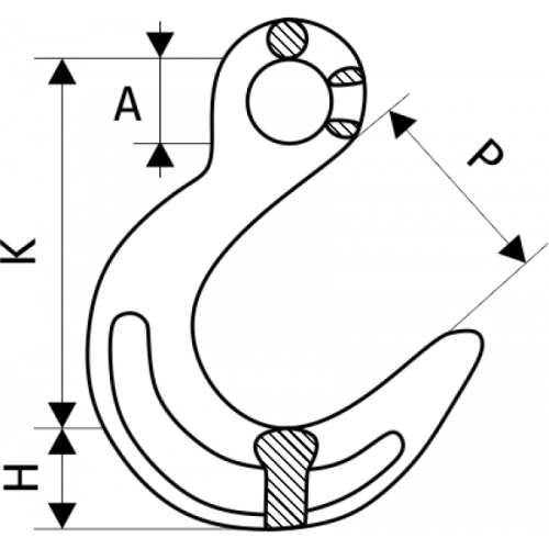 Крюк с широким зевом 8,2 т, размер 5/8 по ценам производителя в Челябинске с доставкой по всей России