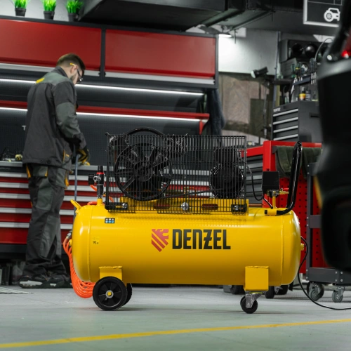 Компрессор воздушный BCV2300/100, ременный привод, 2.3 кВт, 100 литров, 440 л/мин Denzel по ценам производителя в Челябинске с доставкой по всей России