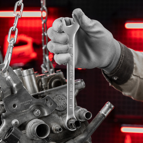 Набор ключей комбинированных, 6-22 мм, 12 шт, CrV, матовый хром Matrix по ценам производителя в Челябинске с доставкой по всей России