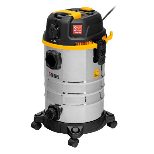 Пылесос строительный RVC30, 1400 Вт, бак 30 л, шланг 3 м, розетка с автосинхр. Denzel по ценам производителя в Челябинске с доставкой по всей России