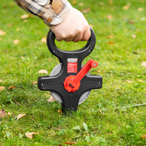 Рулетка геодезическая, 50 м х 12,5 мм, металлическая лента, открытый корпус Matrix по ценам производителя в Челябинске с доставкой по всей России