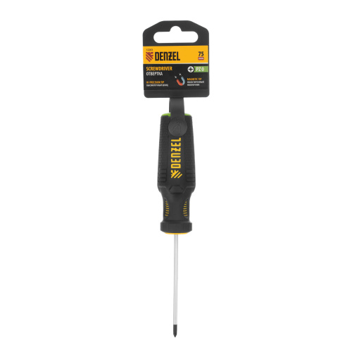 Отвертка PZ0x75 мм, CrV, трехкомпонентная рукоятка Denzel по ценам производителя в Челябинске с доставкой по всей России