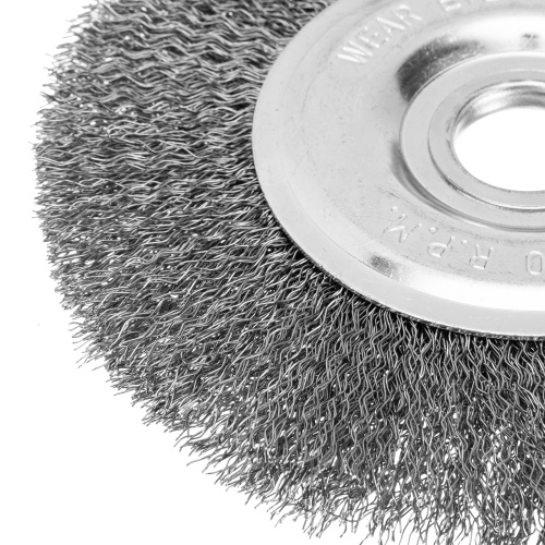 Щетка для УШМ, 150 мм, посадка 22.2 мм, плоская, витая проволока Сибртех по ценам производителя в Челябинске с доставкой по всей России