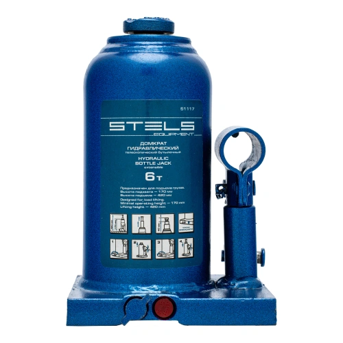 Домкрат гидравлический бутылочный телескопический, 6 т, H подъема 170-420 мм Stels по ценам производителя в Челябинске с доставкой по всей России