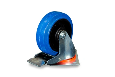 Колесо поворотное из эластичной резины MW150 150 мм с тормозом по ценам производителя в Челябинске с доставкой по всей России