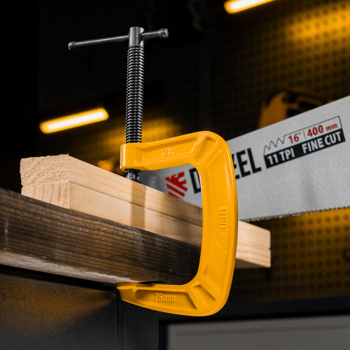 Струбцина G-образная, усиленная, 75 мм Denzel по ценам производителя в Челябинске с доставкой по всей России