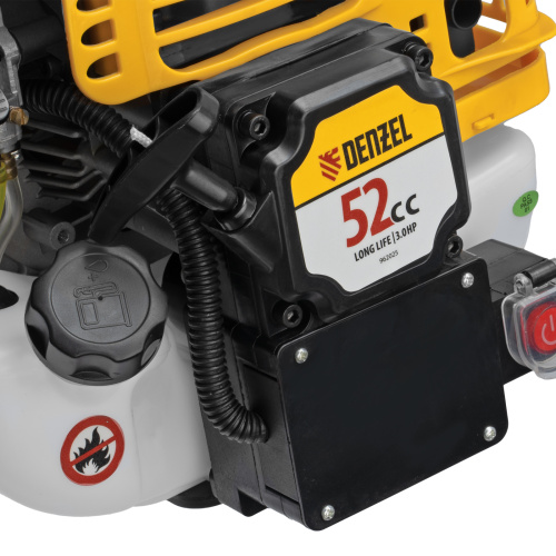 Триммер бензиновый DT-52E, 52 см3, неразъемная штанга, электростартер, состоит из 2 частей Denzel по ценам производителя в Челябинске с доставкой по всей России