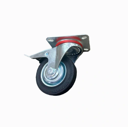 Колесо поворотное резина SCb 42 100 мм с тормозом (F) по ценам производителя в Челябинске с доставкой по всей России