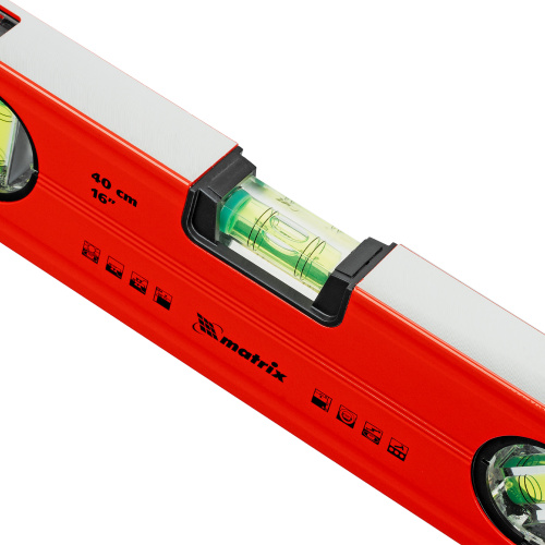 Уровень алюминиевый магнитный, 400 мм, фрезерованный, 3 глазка (1 зеркальный) усиленный Matrix по ценам производителя в Челябинске с доставкой по всей России