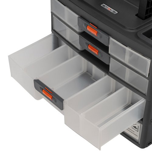 Органайзер для хранения с выдвижными лотками 310х150х260мм, 4 секции, пластик Stels по ценам производителя в Челябинске с доставкой по всей России