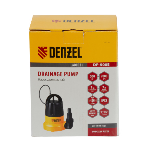 Дренажный насос DP500E, 500 Вт, подъем 7 м, 7000 л/ч Denzel по ценам производителя в Челябинске с доставкой по всей России