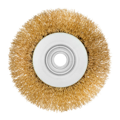 Щетка для УШМ, 100 мм, М14, "тарелка", латунированная витая проволока Matrix по ценам производителя в Челябинске с доставкой по всей России