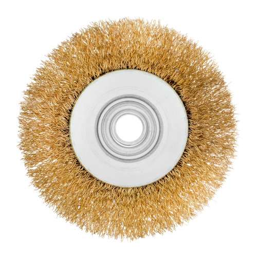 Щетка для УШМ, 100 мм, М14, "тарелка", латунированная витая проволока Matrix по ценам производителя в Челябинске с доставкой по всей России