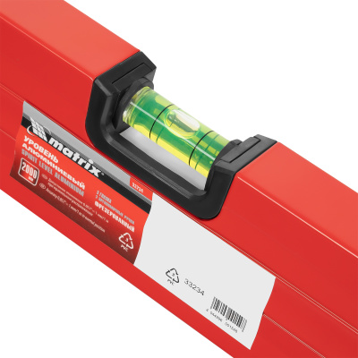 Уровень алюминиевый, 2000 мм, фрезерованный, 3 глазка, две эргономичные ручки Matrix по ценам производителя в Челябинске с доставкой по всей России