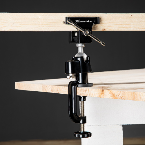 Тиски настольные, многофункциональные, сменная насадка, хомут для дрели, шарнирный механизм, 70 мм Matrix по ценам производителя в Челябинске с доставкой по всей России