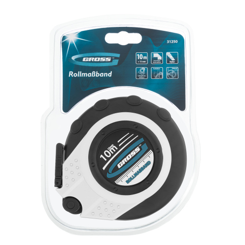 Рулетка геодезическая 10 м х 13 мм, закрытый корпус, металлическая лента, нейлон Gross по ценам производителя в Челябинске с доставкой по всей России