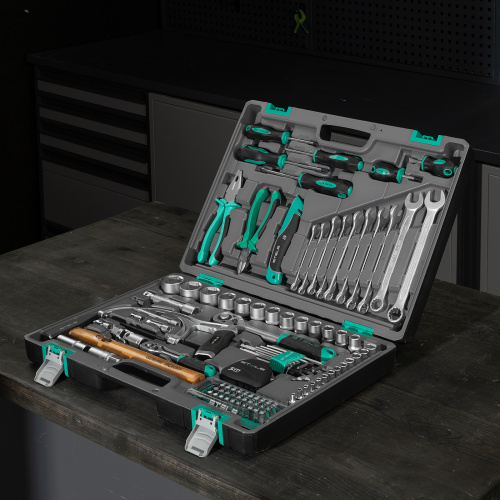 Набор инструментов, 1/2", 1/4", CrV, пластиковый кейс 98 предметов Stels по ценам производителя в Челябинске с доставкой по всей России