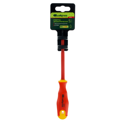 Отвертка диэлектрическая SL4 х 100 мм, CrV, до 1000 В, двухкомпонентная рукоятка Сибртех по ценам производителя в Челябинске с доставкой по всей России