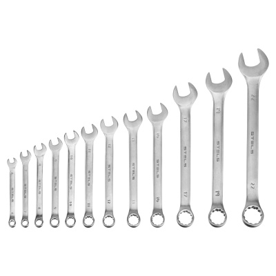 Набор ключей комбинированных 6-22 мм, 12 шт, CrV, матовый хром Stels по ценам производителя в Челябинске с доставкой по всей России