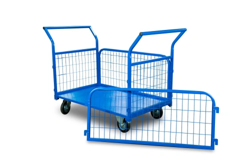 Тележка платформенная TOR ТП-3С (700х1200) с бортами из сетки и двумя ручками (колеса 160 мм) по ценам производителя в Челябинске с доставкой по всей России